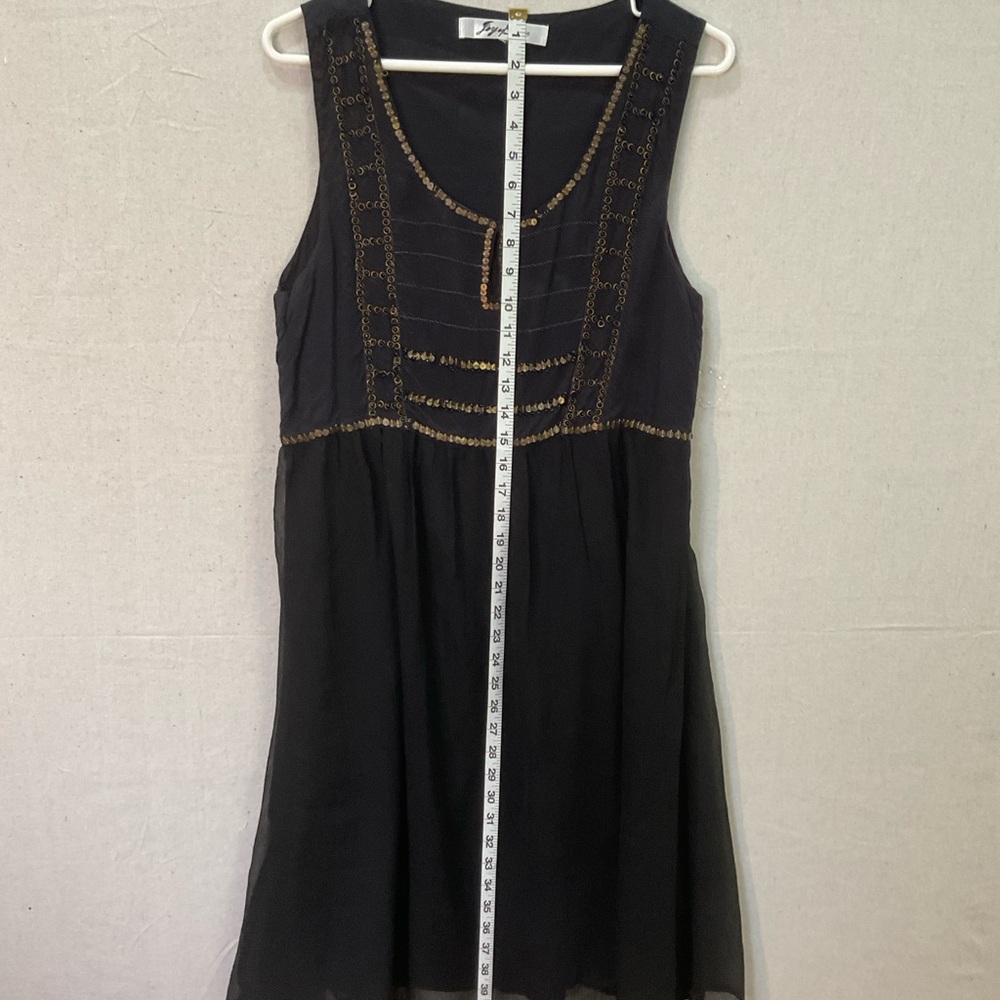 JOY OF LOVE Black sheer dress with lining and tasteful sequins.- pic for size A+